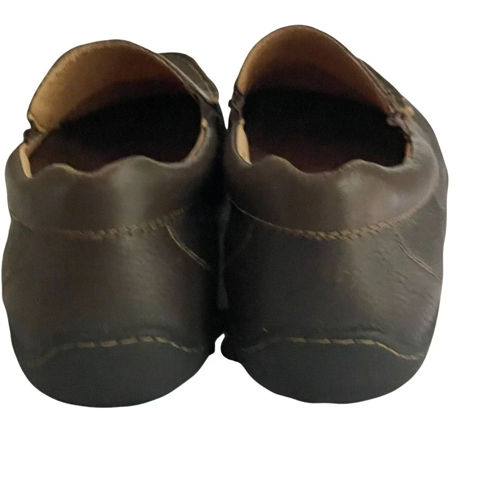 Born Brompton Mens 13 Mahogany Brown Leather Slip On Loafers Comfort